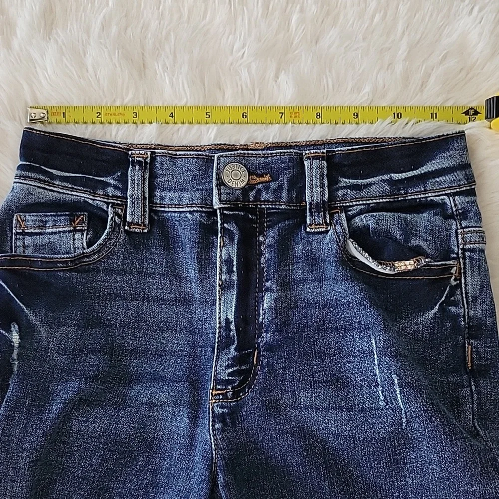 Justice Jeans Bundle 3 Pairs Size 12 Slim Mini Mom Dark, Flippy Sequins, Purple